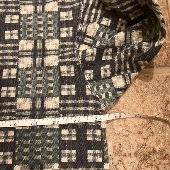 Vintage Point Zero Patchwork Pattern Henley Shirt Mens Large Boxy - Picture 8 of 9